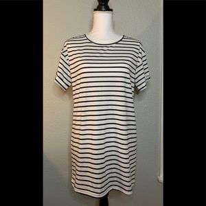 Shein Black and White Stripe T-shirt